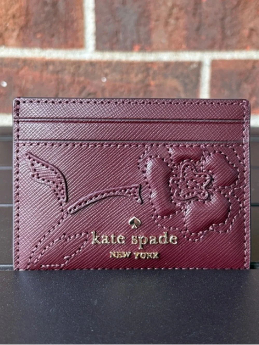 NWT-Kate Spade-SET-Madison-Crescent Bag &Cardholder-Dk Merlot-Forest Blooms-$468